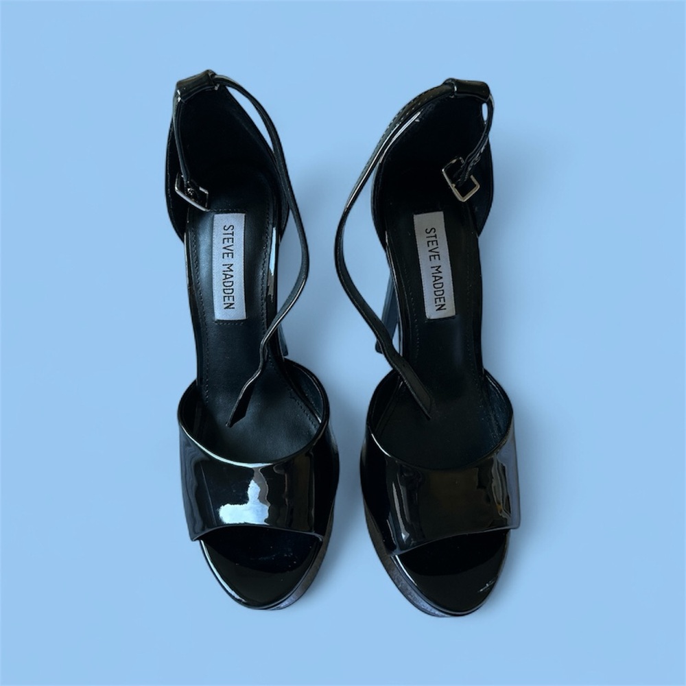 Steve Madden Black Heels with Stiletto and Ankle Strap